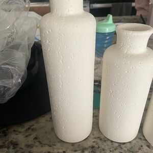 Elegant White Textured Vases